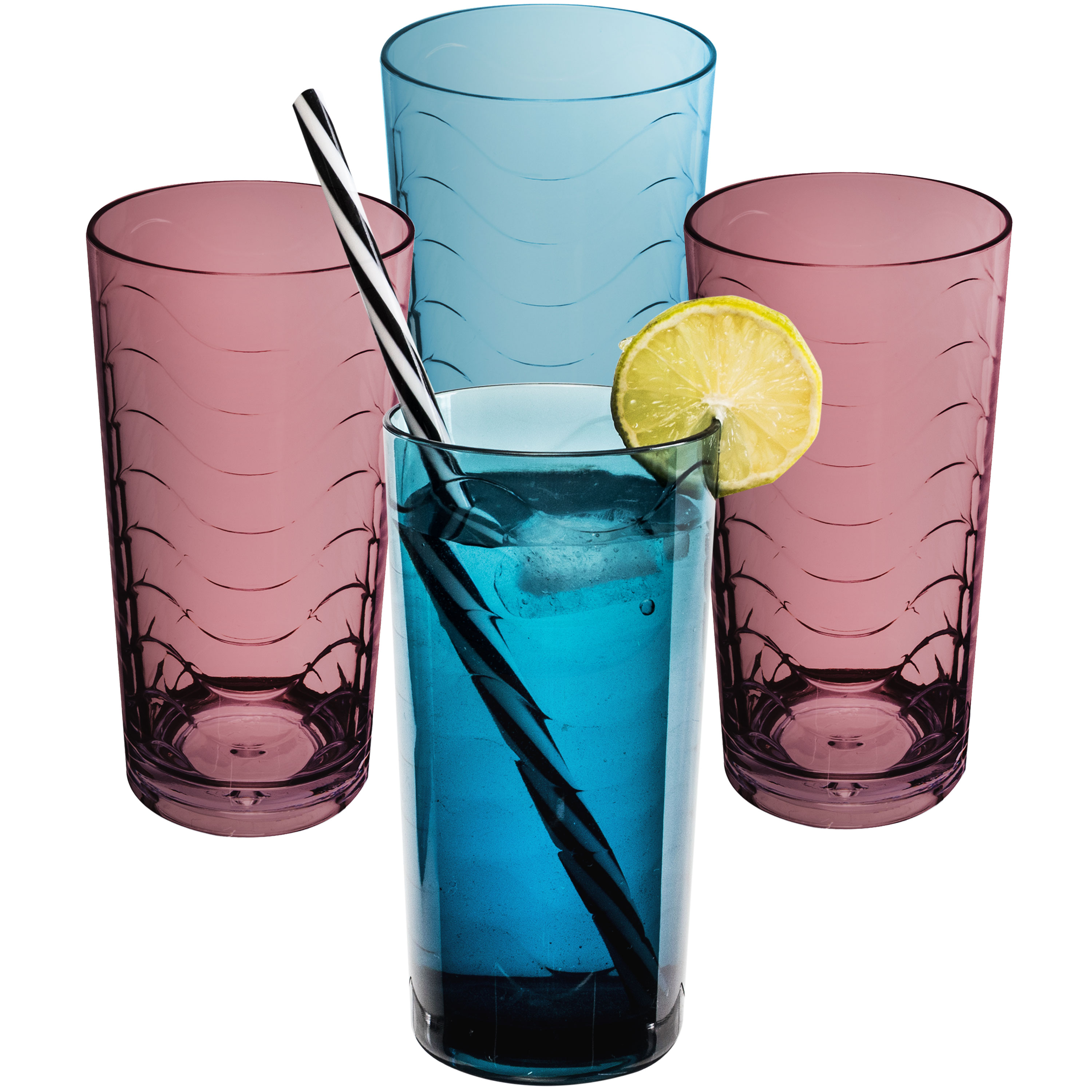 4x Camping Glas 260ml bunt Wasserglas Gläser Acryl Set Party Trinkglas Weinglas - Bild 13 von 14