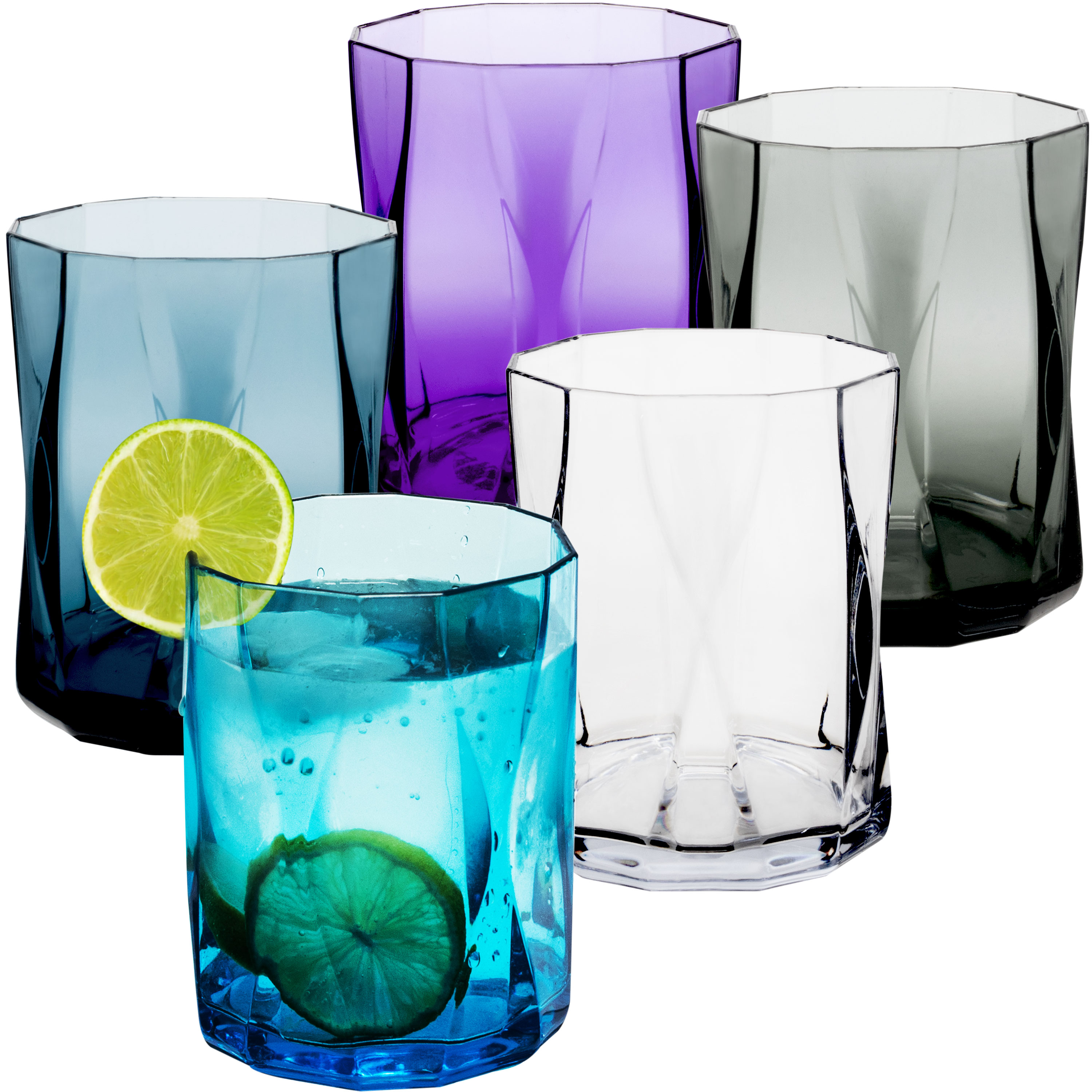 4x Camping Glas 300/450ml bunt Wasserglas Gläser Acryl Party Trinkglas Weinglas