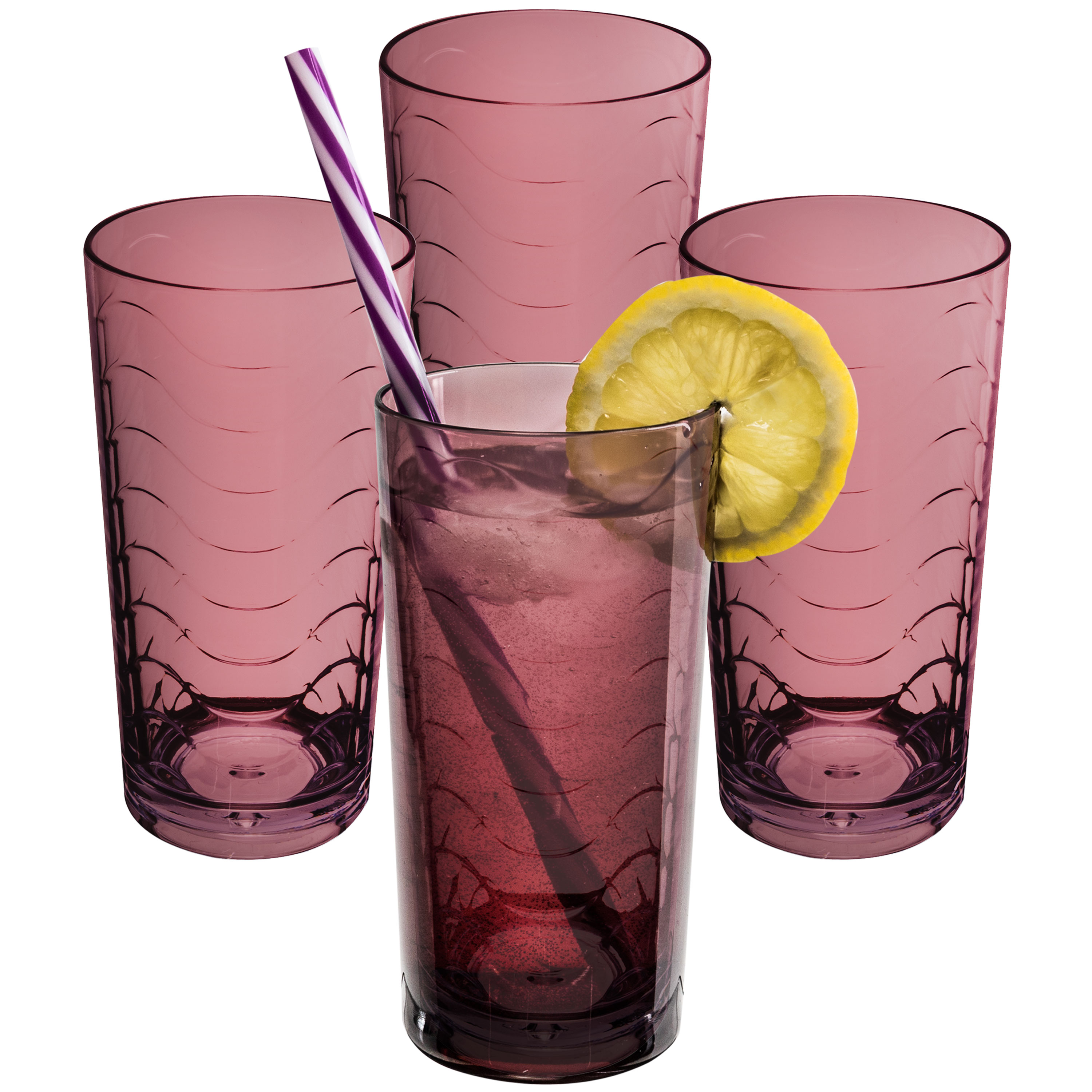 4x Camping Glas 260ml bunt Wasserglas Gläser Acryl Set Party Trinkglas Weinglas - Bild 10 von 14