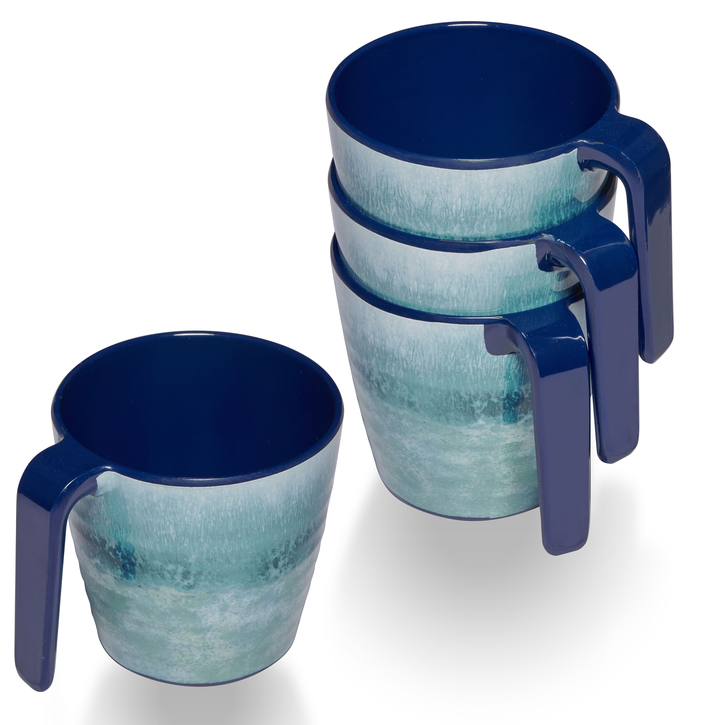 Melamin Geschirr Set Türkis Blau Steingut-Optik Campinggeschirr Outdoor Camping - Bild 14 von 17