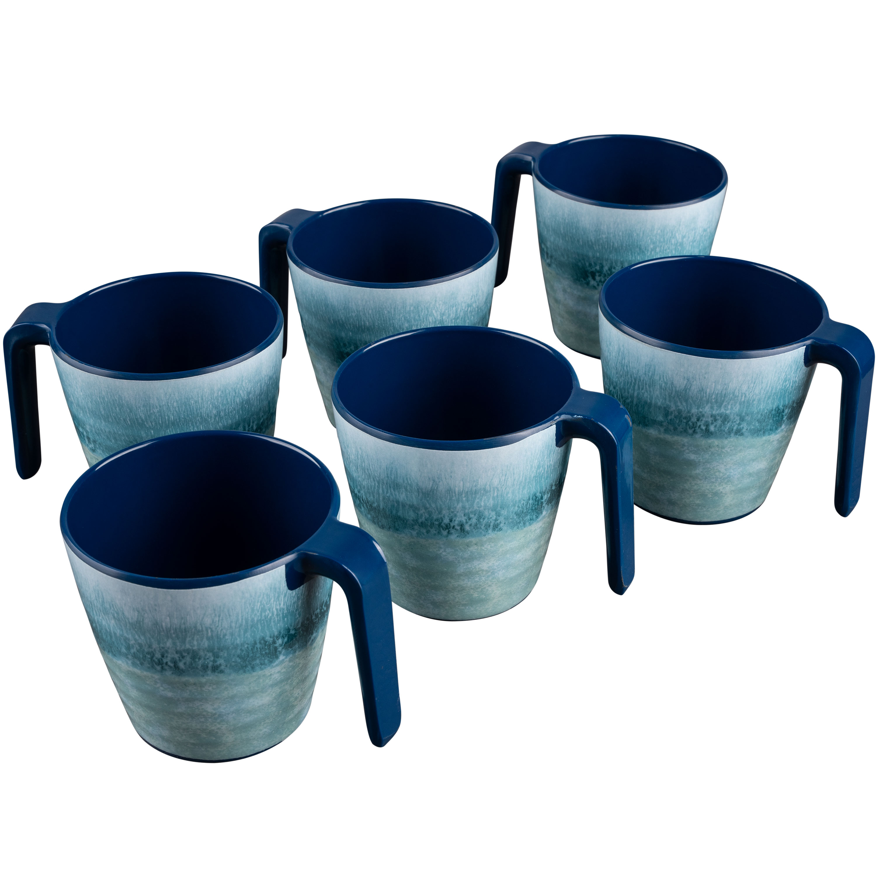 Melamin Geschirr Set Türkis Blau Steingut-Optik Campinggeschirr Outdoor Camping - Bild 15 von 17