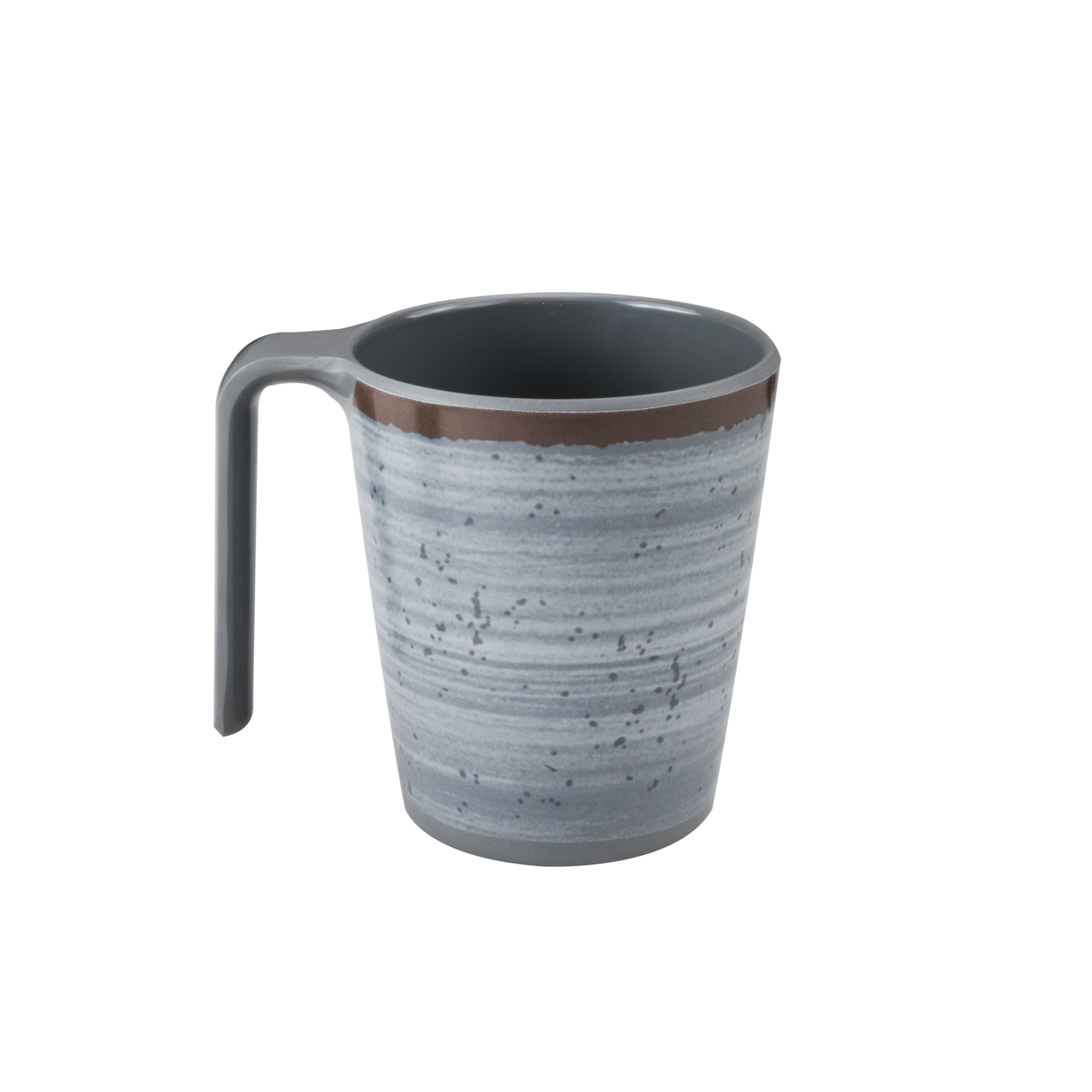 Campinggeschirr Melamin 2 Tassen Grau Picknick Camping Kaffee Becher Geschirr
