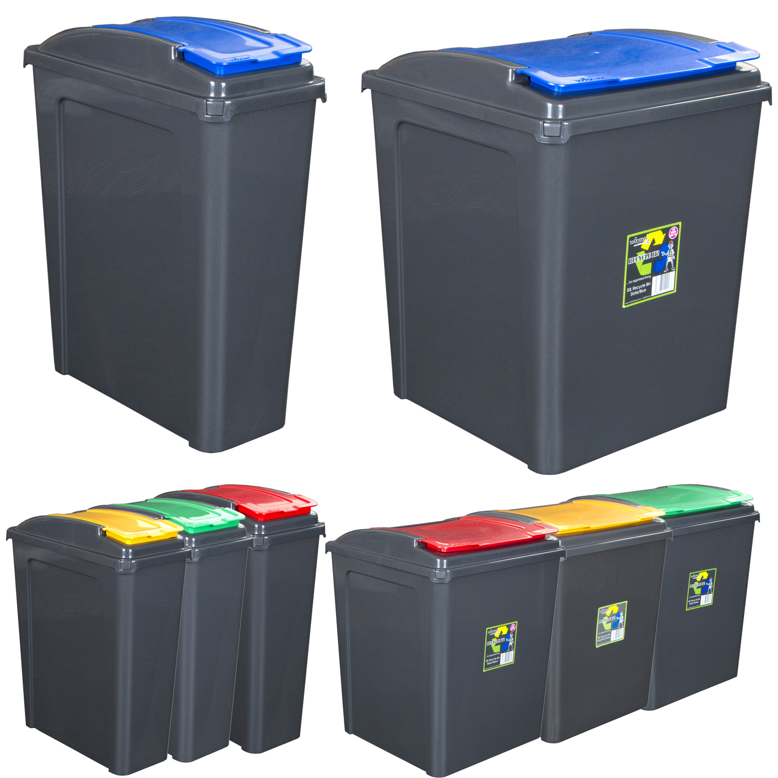 Bblie Mülleimer Mit Schwingdeckel – 38 X 28,5 Cm, Grau, Für Küche, Bad, Büro